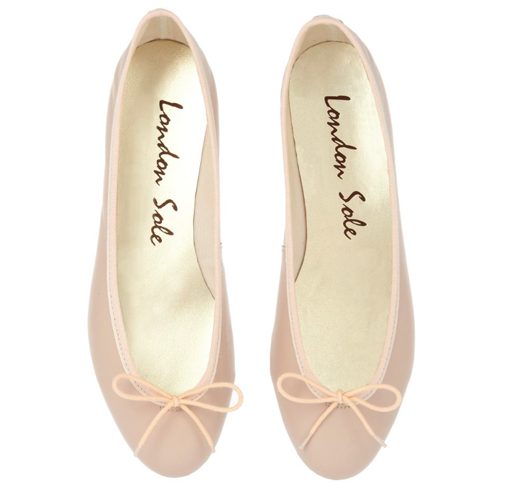Pink Leather Pirouette Flats