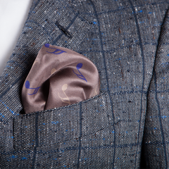 Music Notes Printed Silk Pocket Square by Ferrucci Milano 