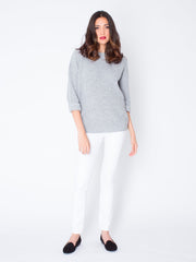 Jewels and Gold Knit Sweater – Pale Grey