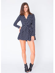 High Road Long Sleeved Polka Dot Playsuit