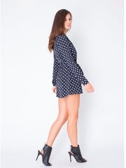 High Road Long Sleeved Polka Dot Playsuit