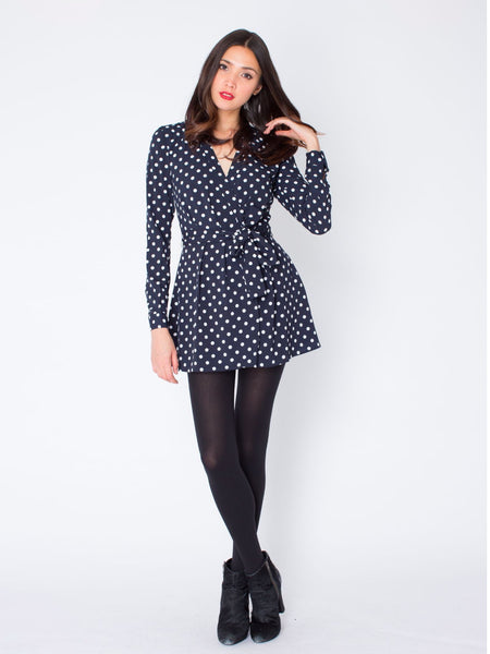 High Road Long Sleeved Polka Dot Playsuit