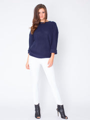 Jewels and Gold Knit Sweater – Navy