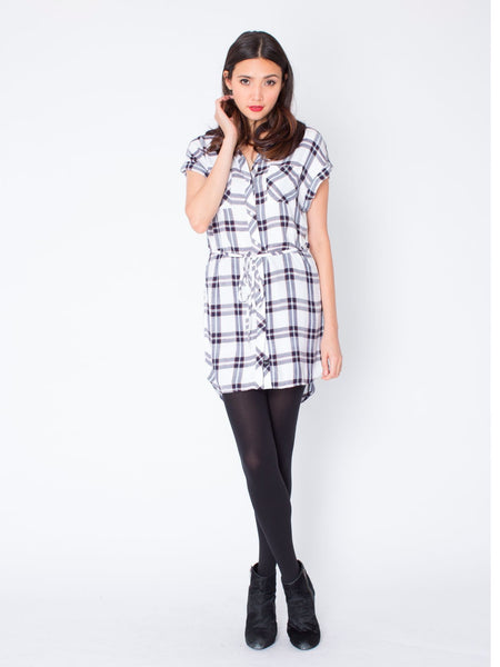 Brooke Shirt Dress – White / Marine