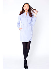 Roundneck Shirt Dress – Oxford Blue