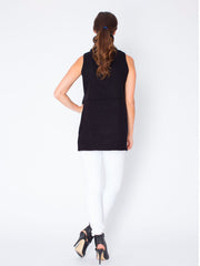 Warm Winds Sleeveless Sweater in Black