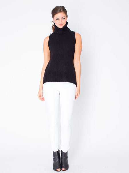 Warm Winds Sleeveless Sweater in Black