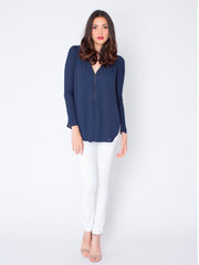 The Zip Front Top – Navy