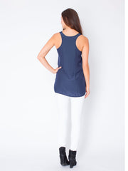 Silk Tank – Navy