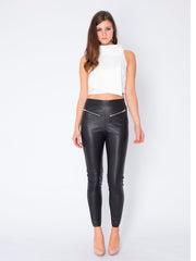Steel Faux Leather Pants