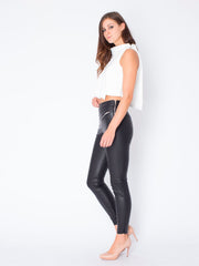 Steel Faux Leather Pants