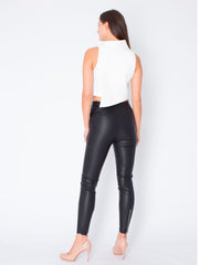 Steel Faux Leather Pants
