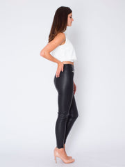 Steel Faux Leather Pants