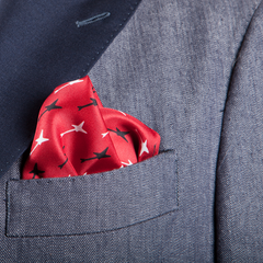 Guitar Printed Silk Pocket Square by Ferrucci Milano 