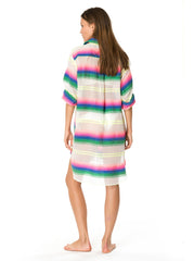 Rainbow Stripe Gauze Cover Up by Mara Hoffman