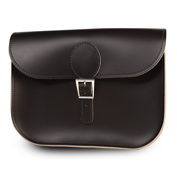 The Full Pint Satchel in Black by Brit Stitch