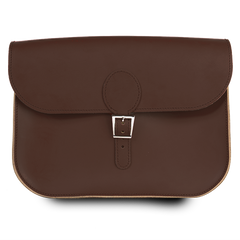 The Full Pint Satchel in Chocolate Brown by Brit Stitch