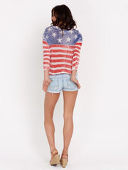 3/4 Sleeve Flag Top