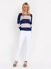 3/4 Sleeve Stripe Top