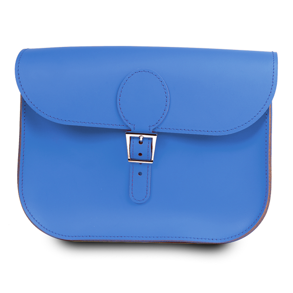 The Full Pint Satchel in 'Skydiver' Blue by Brit Stitch
