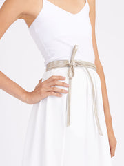 Silver Skinny Wrap Belt