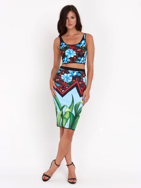 Broken Bloom Reversible Neoprene Skirt