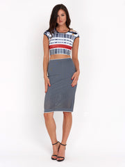 Laser Cut Neoprene Skirt by Clover Canyon- Grey