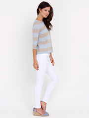 Pearl Back Stripe Sweater