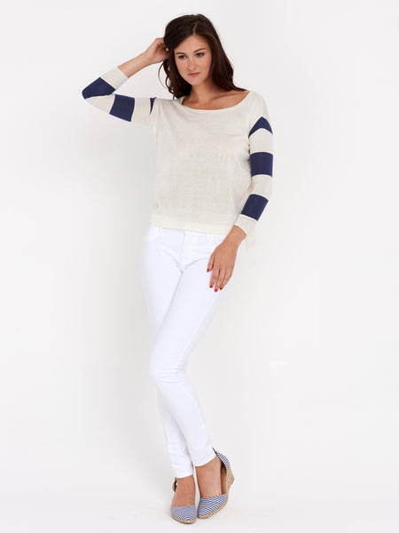 Stripe Sleeve Sweater