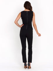 Side Zip Leather Front Pant