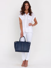 Navy Gates Satchel