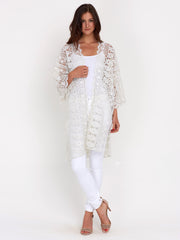 1930s White lace outerwear cardigan coat