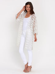1930s White lace outerwear cardigan coat