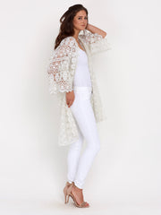 1930s White lace outerwear cardigan coat