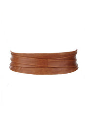 Cognac Leather Wrap Belt