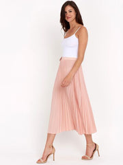 Pink Pleated Skirt by Deby Debo