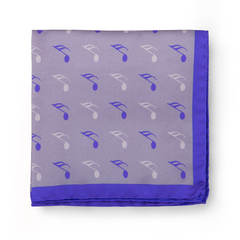 Music Notes Printed Silk Pocket Square by Ferrucci Milano 